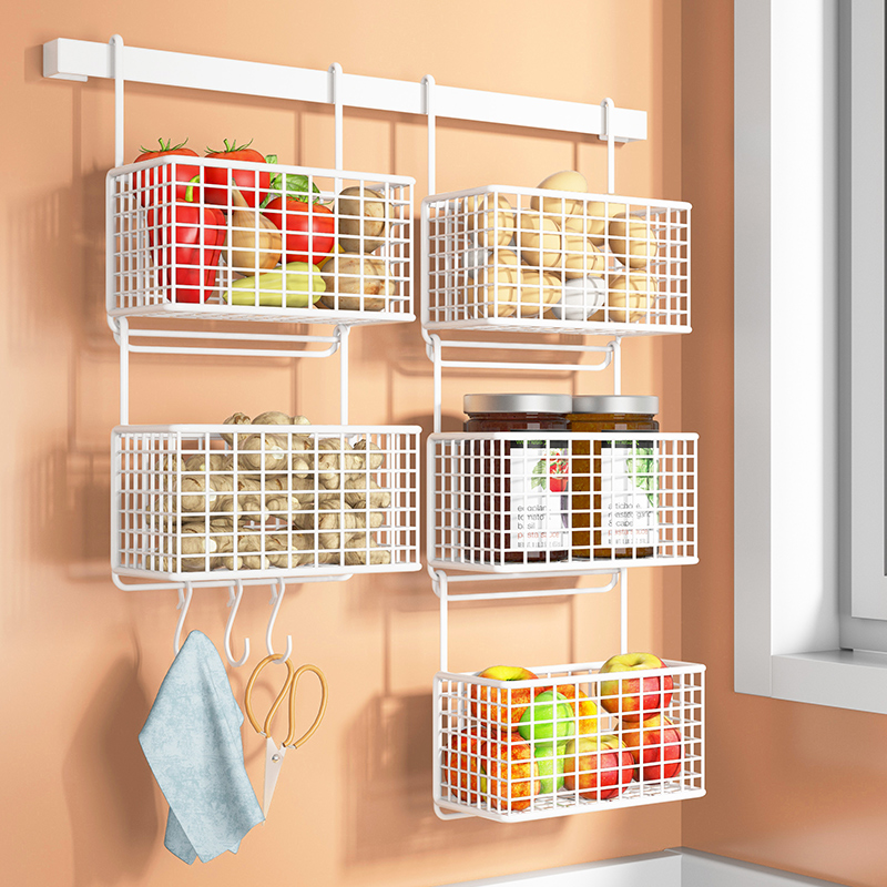 壁挂厨房置物架挂篮收纳筐墙上
