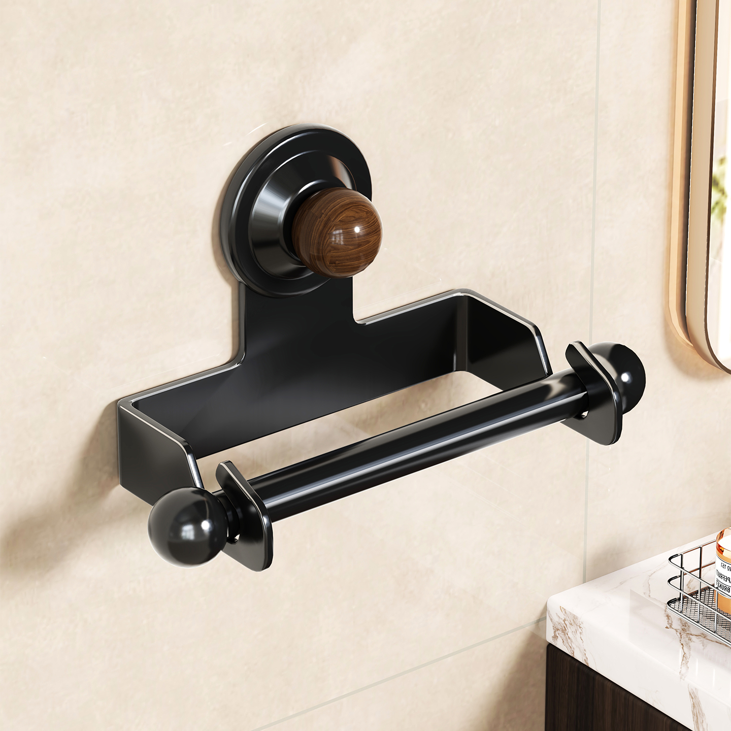 卫生间卷纸收纳架免打孔壁挂式