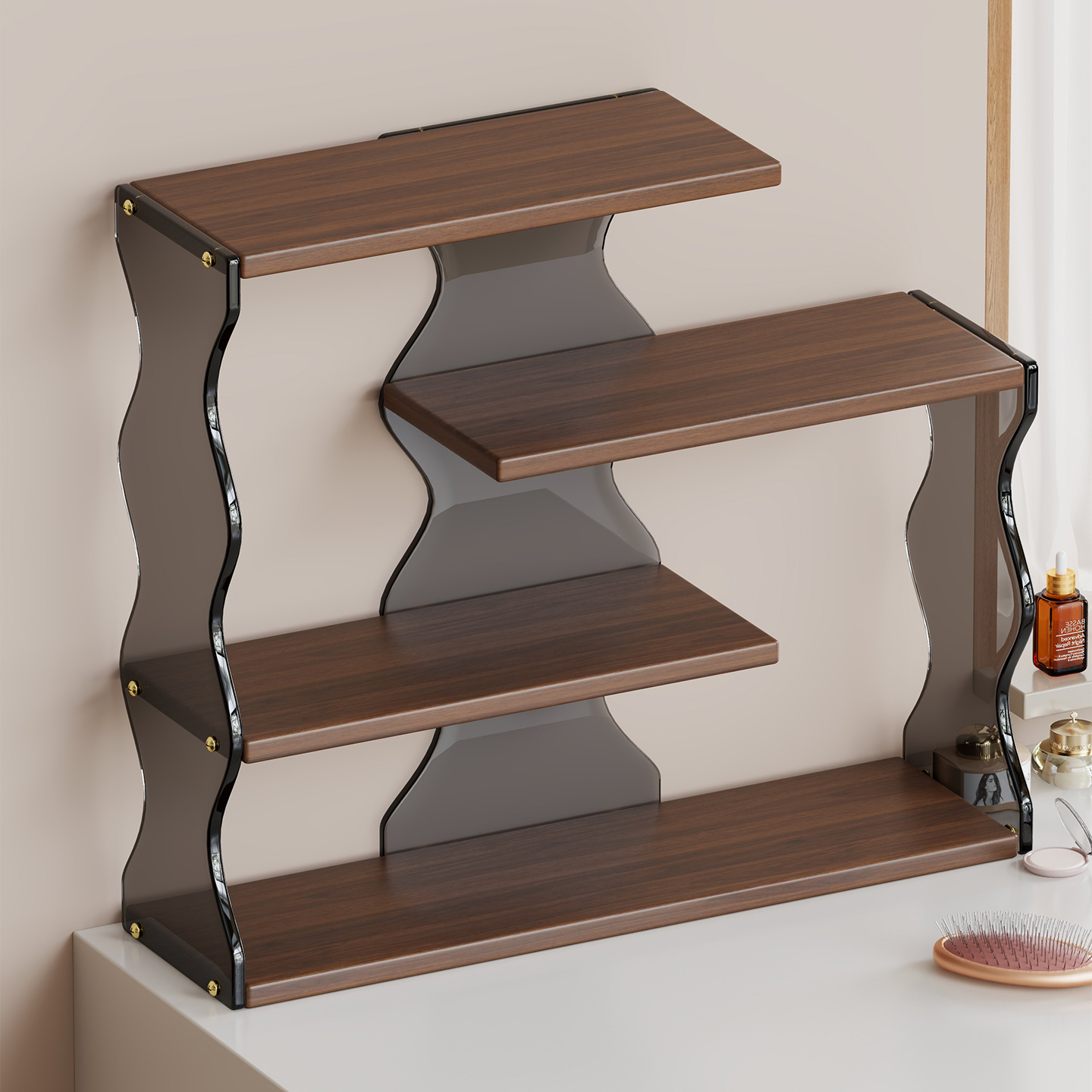 桌面化妆品收纳盒放护肤品置物架