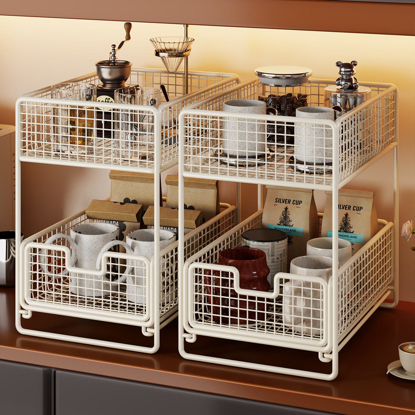 杯架家用台面多层可抽拉式分层水杯收纳神器餐边柜多功能置物架子,家庭/个人清洁工具,杯架,淘宝优惠券,粉丝福利购,淘宝优惠卷