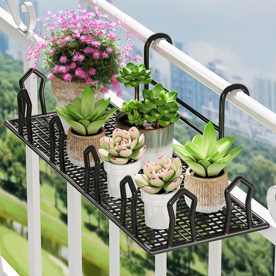 铁艺花架阳台花盆架悬挂栏杆花盆挂架花盆挂篮悬挂花架窗台置物架
