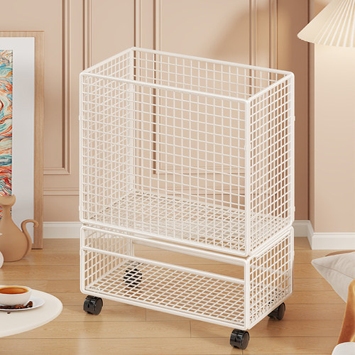 瑜珈垫收纳筐家用运动健身器材储物筐客厅放羽毛球篮球带轮置物架