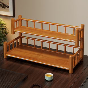 桌面博古架台面茶杯架子茶具收纳架办公室茶室小型茶台茶桌置物架