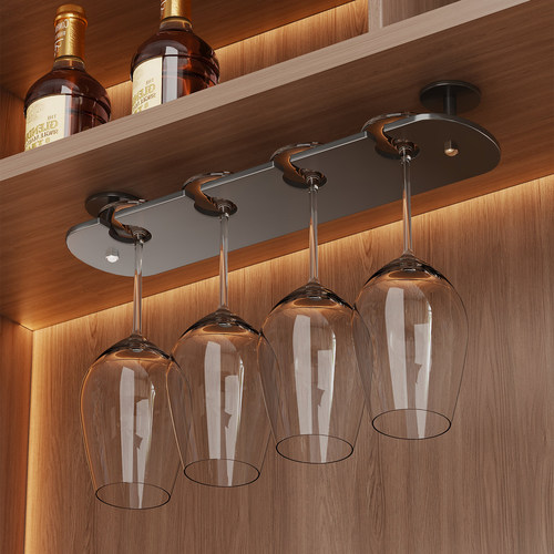 倒挂红酒杯架免打孔悬挂放置架