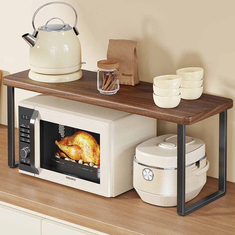 实木微波炉置物架抽拉式厨房电饭煲架子台面多功能电器烤箱收纳架,厨房/烹饪用具,微波炉置物架,淘宝优惠券,粉丝福利购,淘宝优惠卷