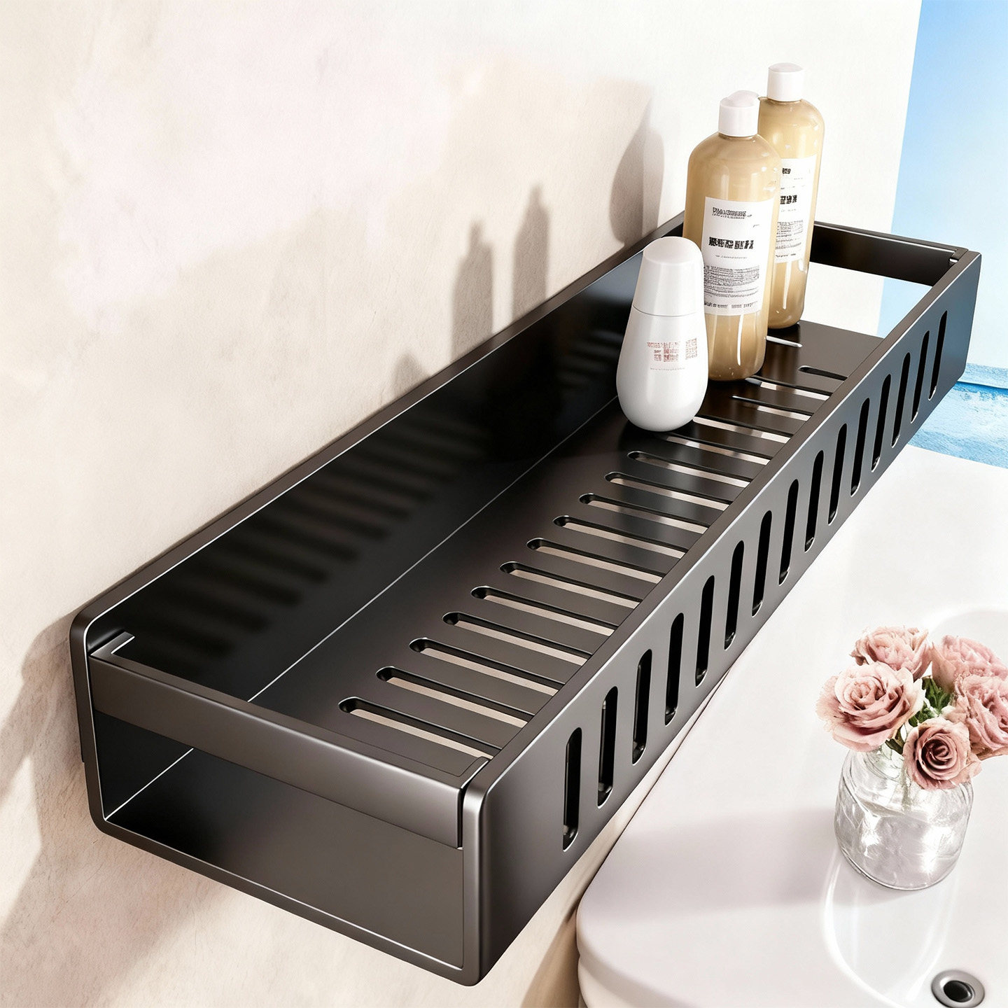 卫生间吸盘置物架浴室花洒壁挂架免打孔洗漱台墙上化妆品收纳架子,家装主材,卫浴置物架,淘宝优惠券,粉丝福利购,淘宝优惠卷