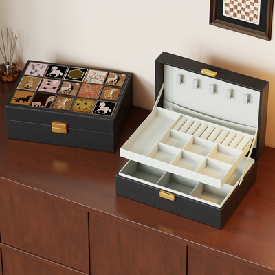 首饰分层收纳盒多功能耳环