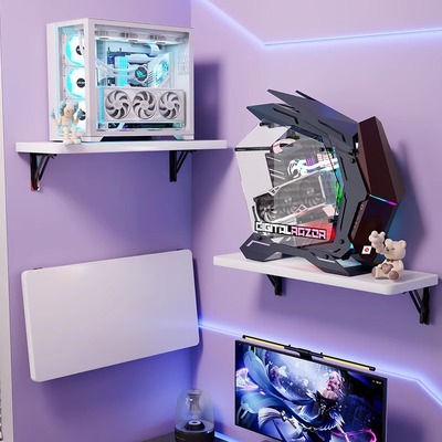 电脑主机托架墙上置物架可折叠