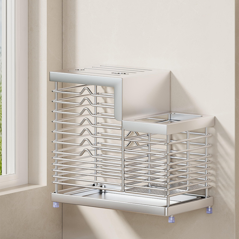 刀架置物架厨房家用不锈钢筷子筒