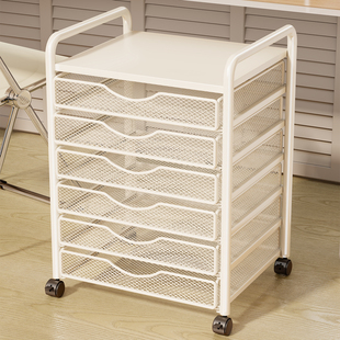 文件推车办公室桌下文件置物架大容量文件收纳架多层带抽屉办公资料档案桌边收纳柜文件框可移动书立架置物柜