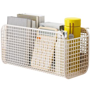 开学季宿舍书立架挂篮好物大学生寝室床头小书架书本文具零食杂物收纳筐免打孔挂式上铺床边床上铁艺置物架子