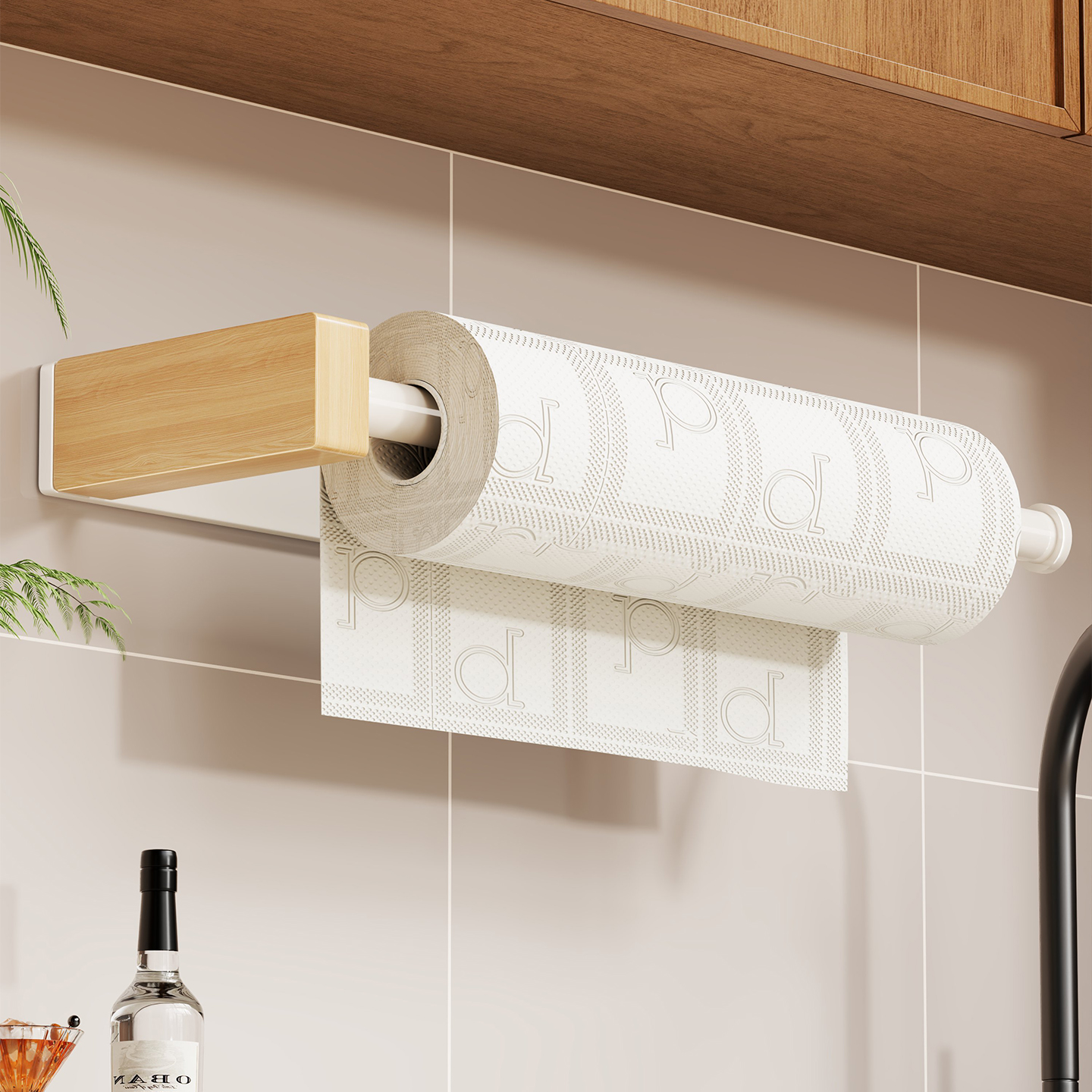 实木中古风厨房纸巾架