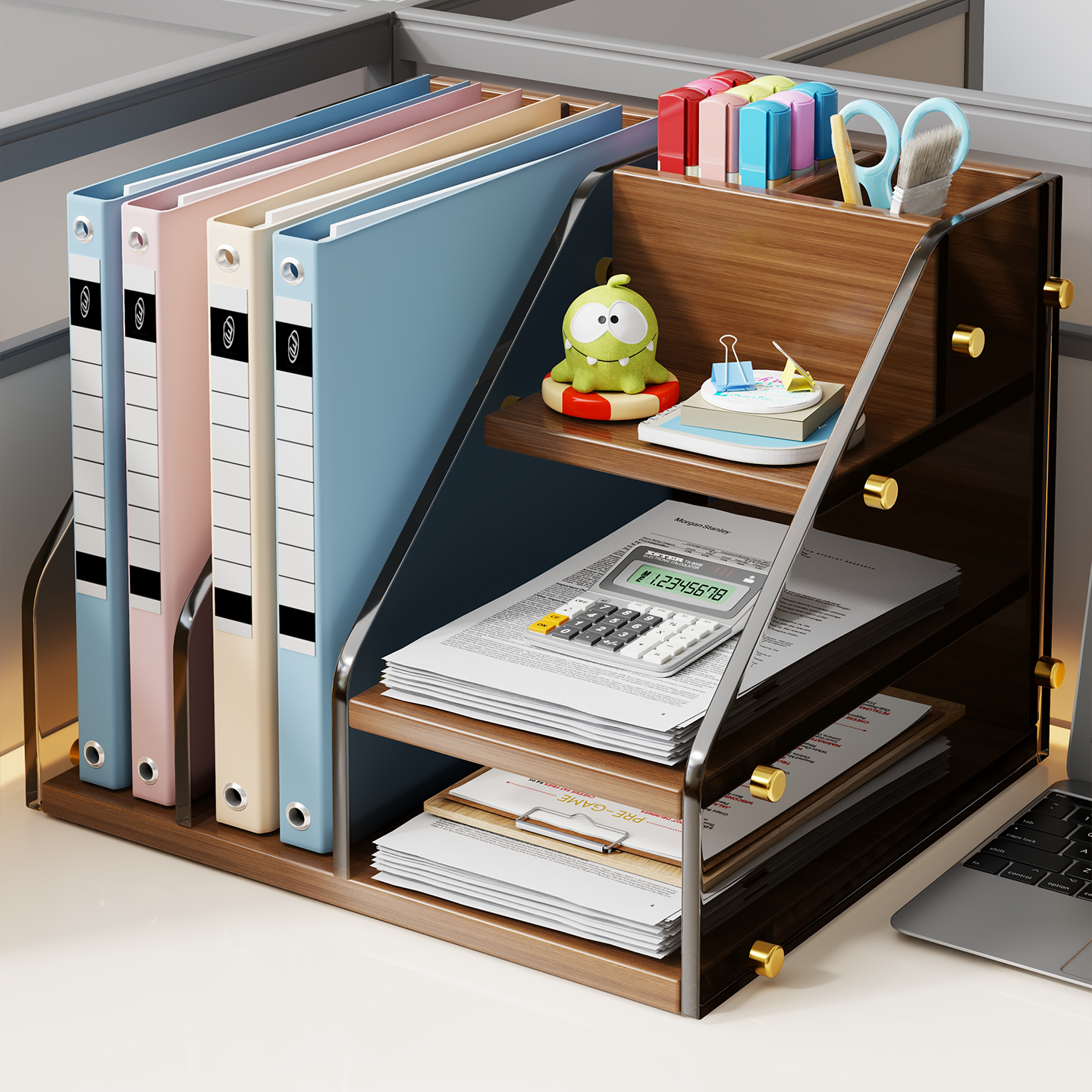 桌面置物架办公桌文件收纳