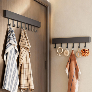 门后挂钩浴室壁挂免打孔可移动毛巾架卧室置物收纳挂衣架厨房挂杆