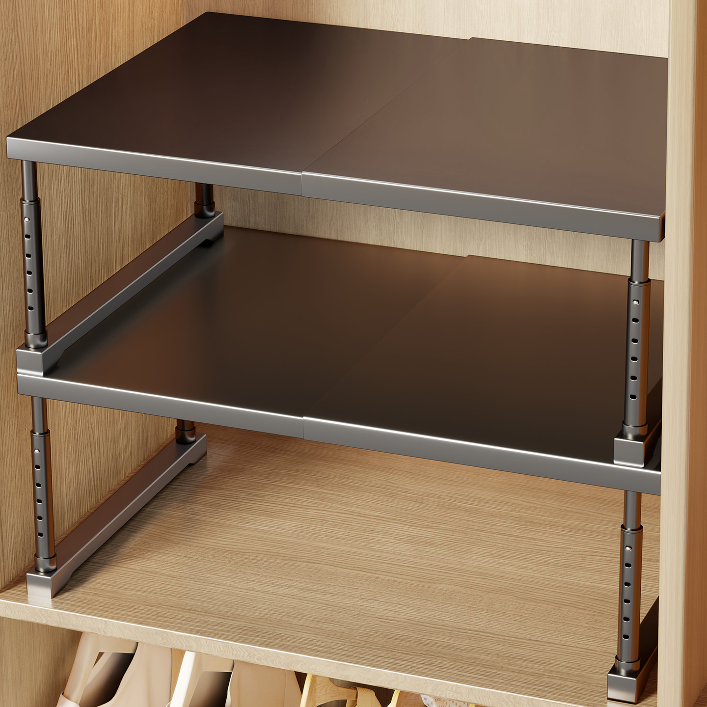 柜子分层架衣柜可伸缩隔板橱柜隔层隔断卧室置物架鞋柜内收纳神器,收纳整理,整理架/置物架/收纳架,淘宝优惠券,粉丝福利购,淘宝优惠卷