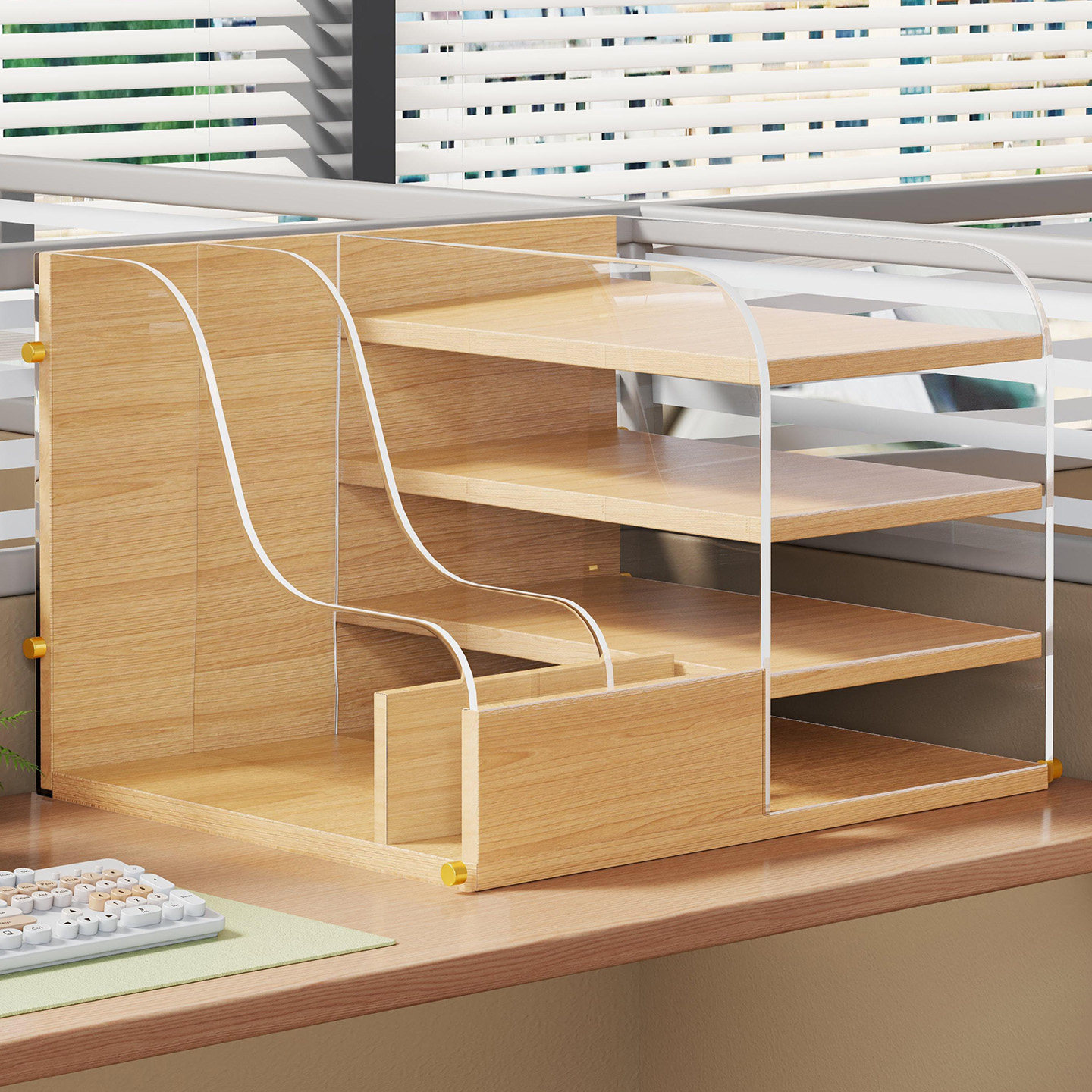 办公桌置物架文件放置架书桌书架