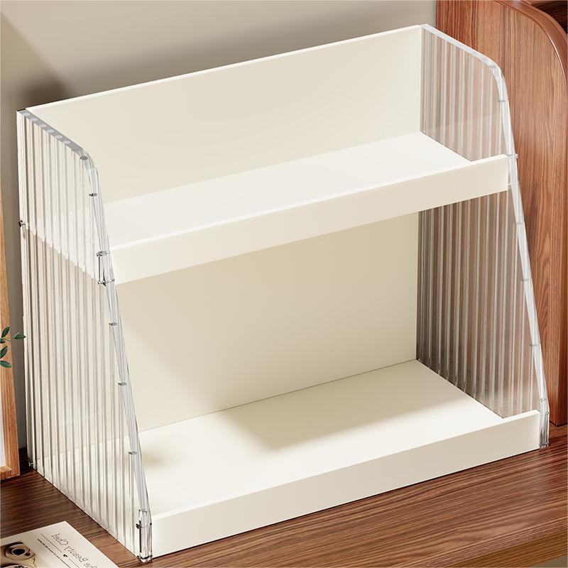 桌面置物架多层桌上书架办公桌收纳架儿童桌旁简易书柜带轮可移动