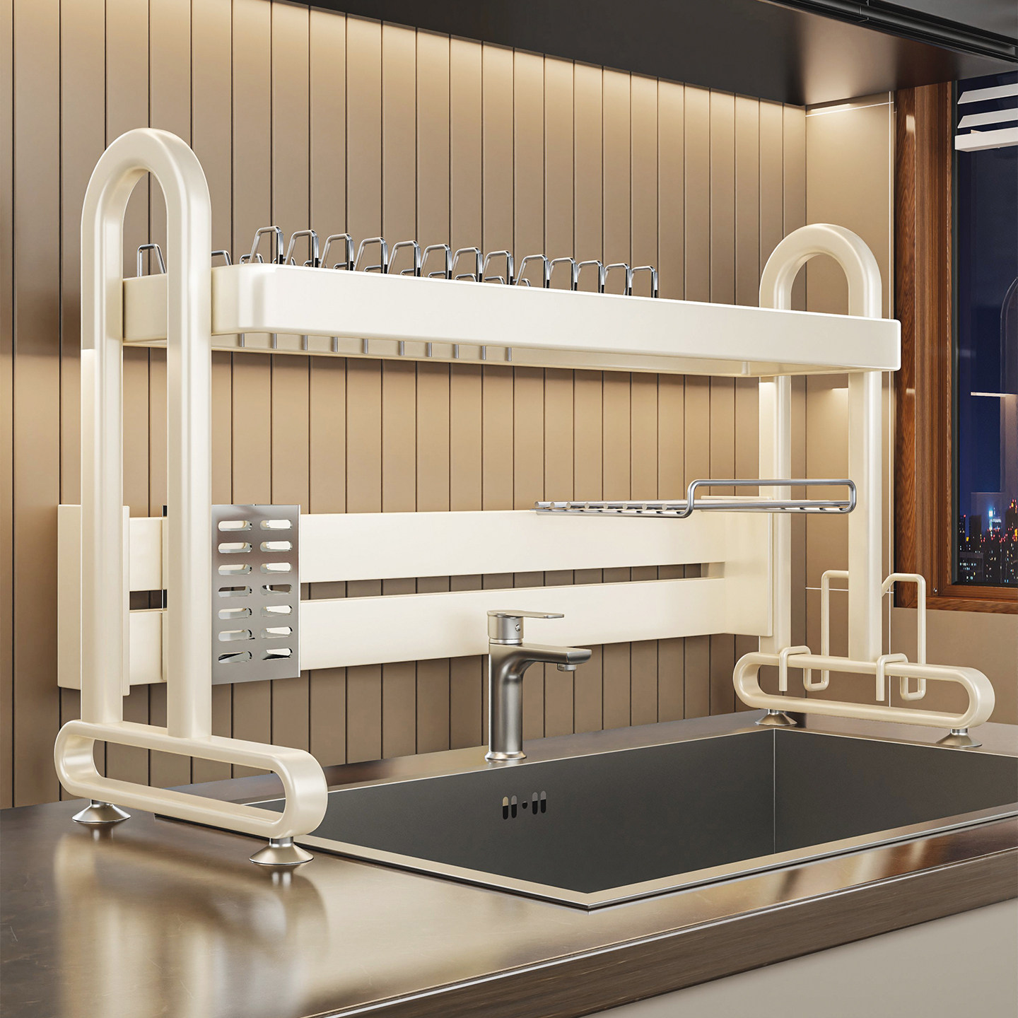 厨房水槽台面沥水放碗碟收纳架