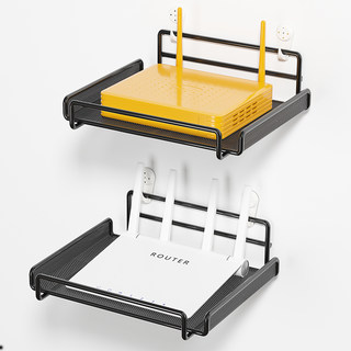 路由器放置架电视机顶盒置物架墙上免打孔墙壁托架wifi收纳盒支架