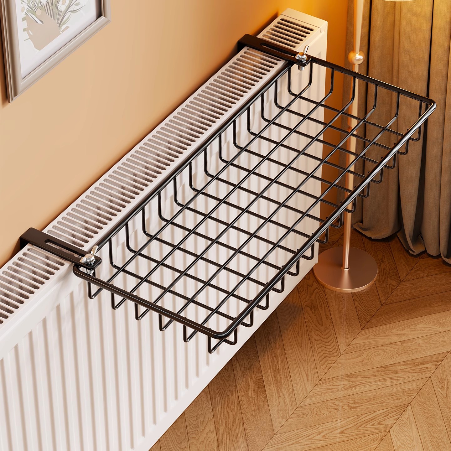 暖气片晾衣架暖气上方的置物架