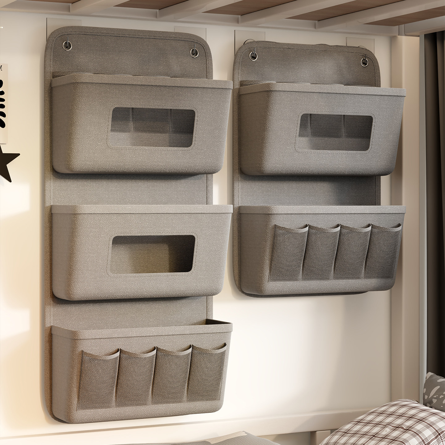 宿舍墙上挂袋床上分层收纳袋上铺壁挂手机挂篮子寝室床边必备神器