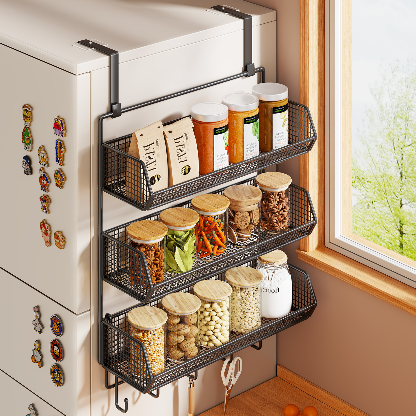 冰箱侧置物架用品多层挂钩