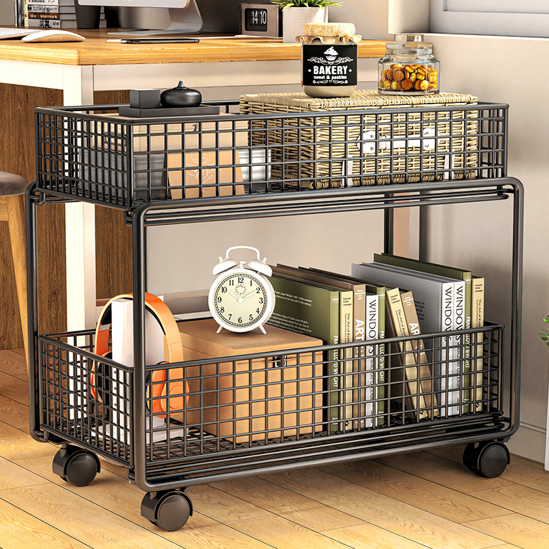 小推车置物架桌下书本