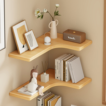 实木墙上书架壁挂客厅墙角置物架厨房转角调料收纳架L型装饰隔板