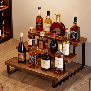 杯架桌面分层收纳水杯置物架吧台迷你阶梯式小酒柜小酒瓶展示酒架