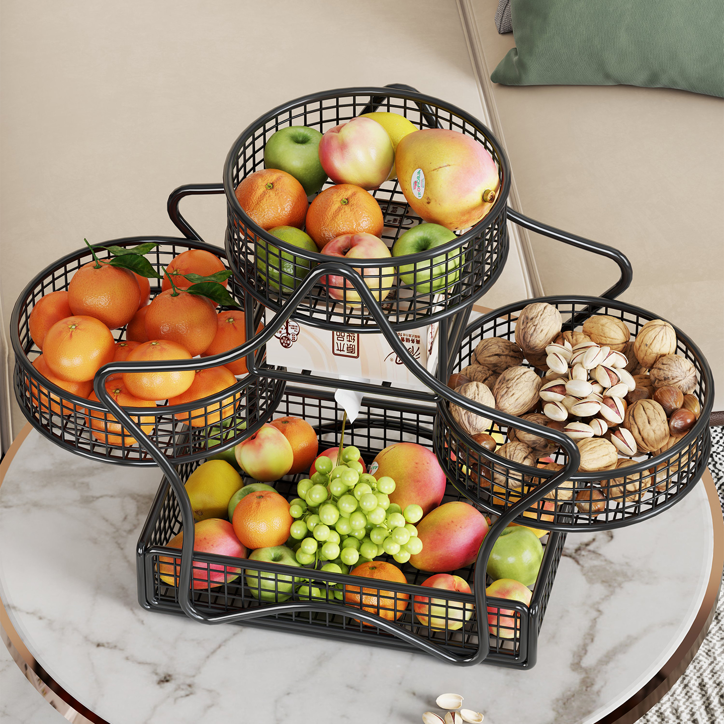 水果盘家用茶几多层干果装饰架