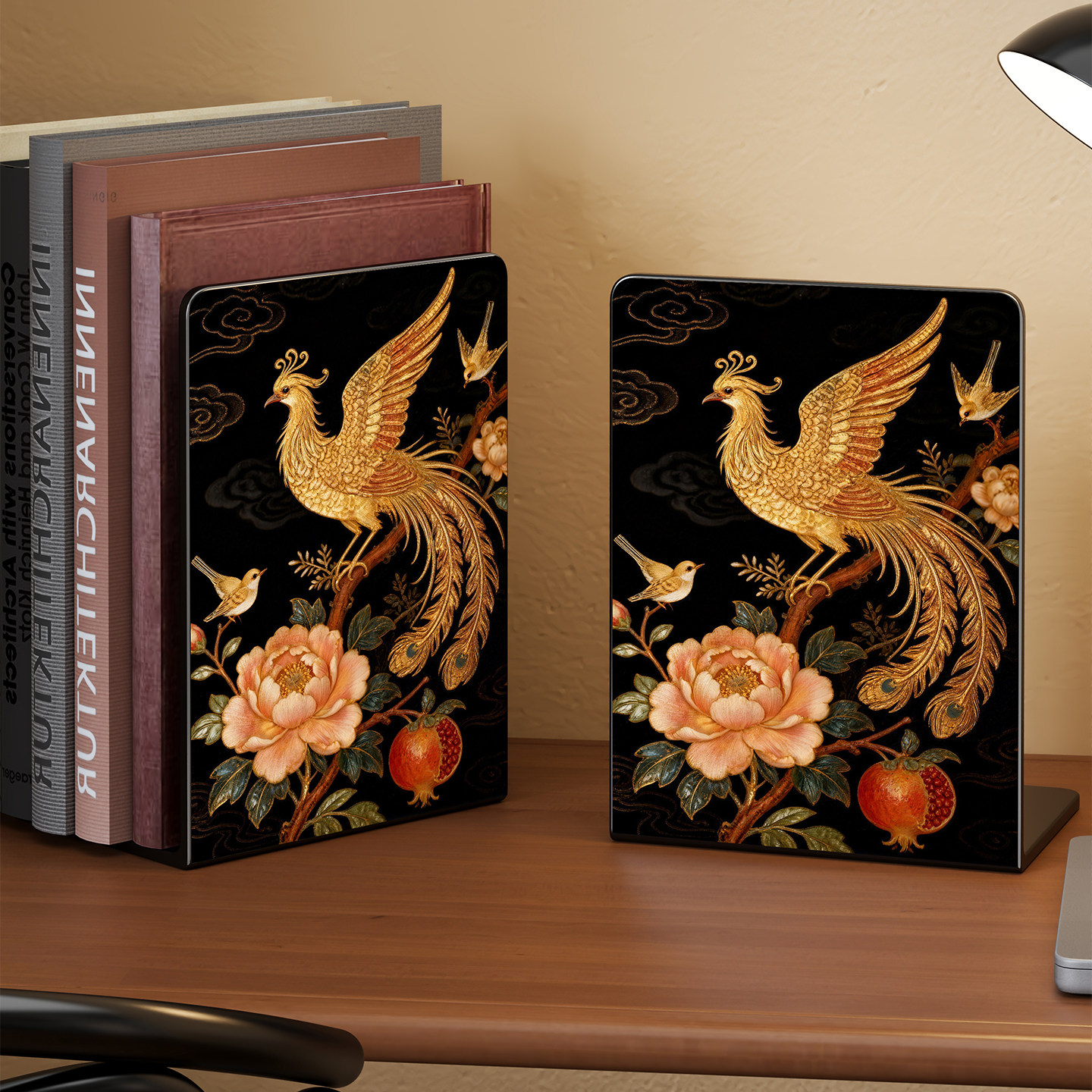 2片金属书立架大号书夹书靠书挡学生用伸缩书立桌面收纳固定复古桌上书本立架书架挡板放书隔板铁支架办公室