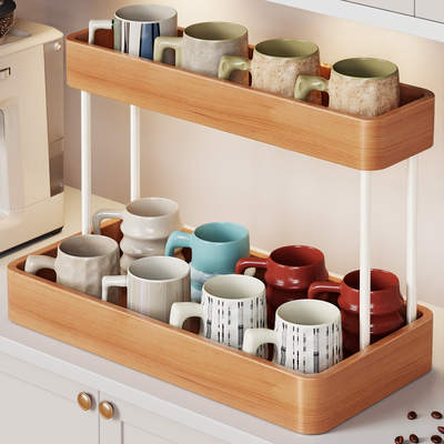 实木杯架桌面置物架多层收纳架