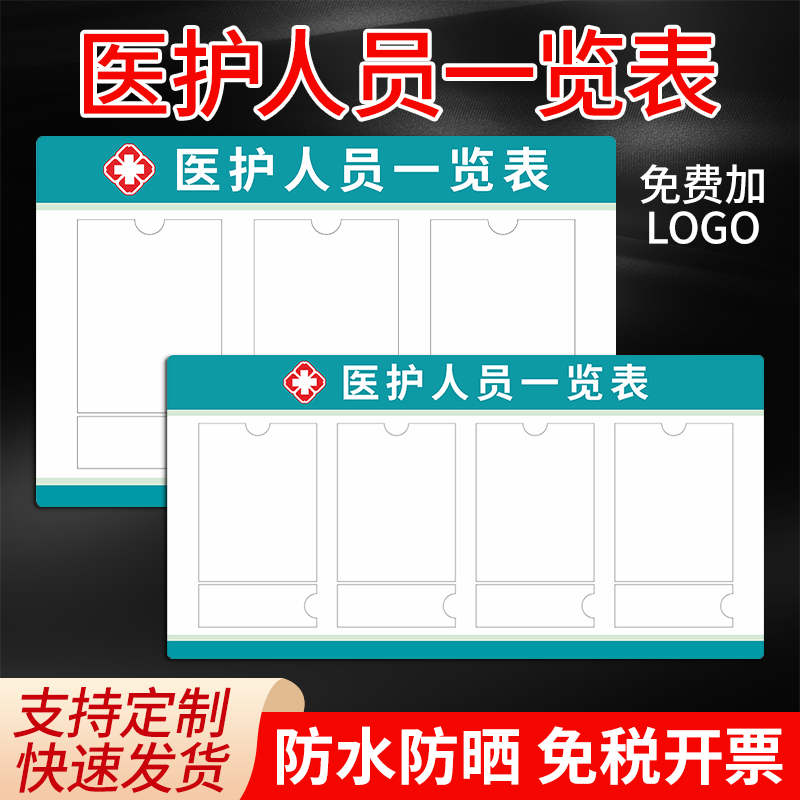 口腔诊所人员一览表公示栏定制