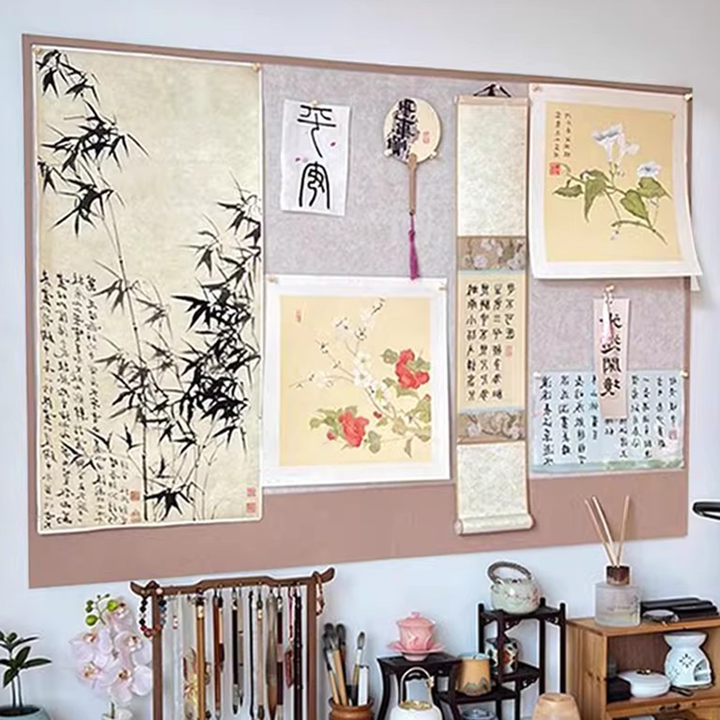 毛毡板书法毛毡墙作品展示墙贴