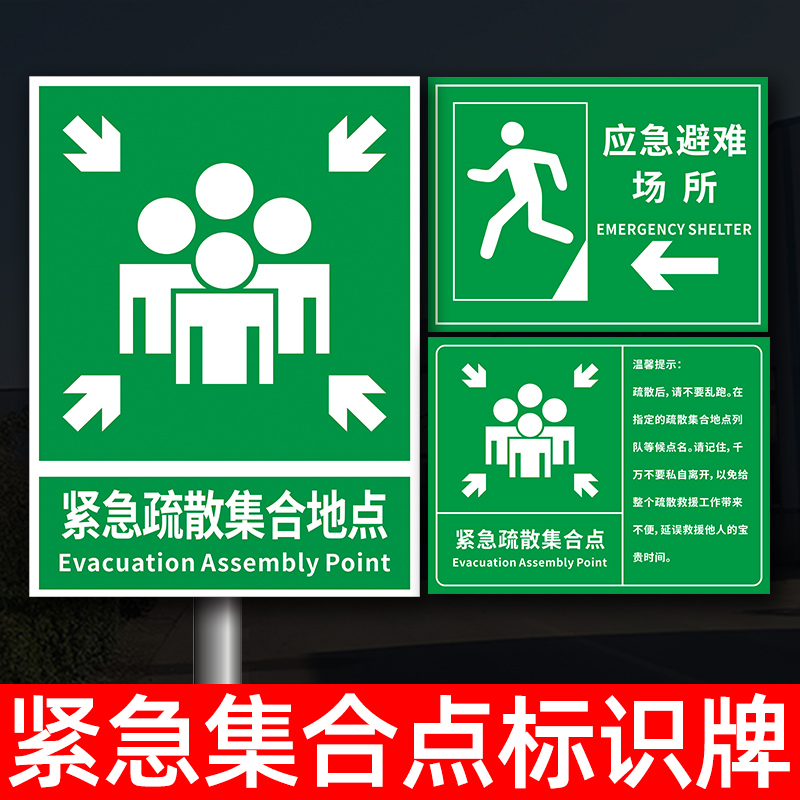 应急避难场所紧急疏散提示牌