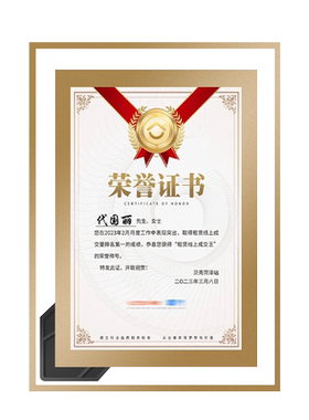 水晶荣誉证书A4展示牌