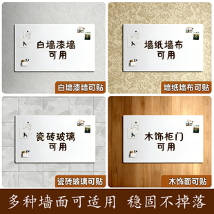 白板墙贴磁性儿童写字板画板家用教学可擦小黑板磁吸照片墙留言板涂鸦墙软不伤墙可移除白板磁力贴画板展示板