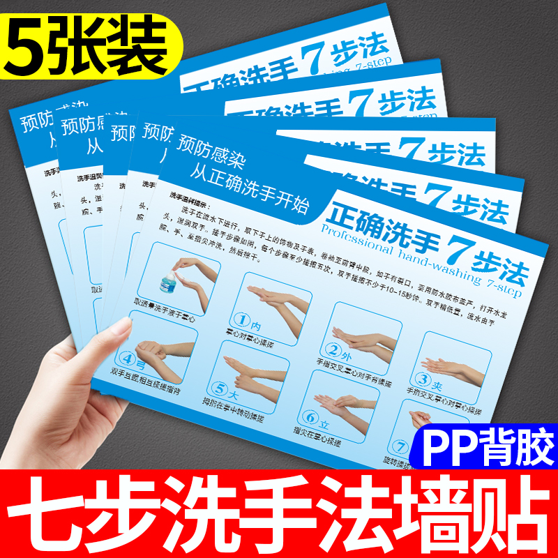 七步洗手法墙贴洗手步骤标识牌