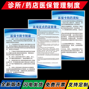 医保管理制度定点药店药房医疗机构规章政策宣传栏诊所门诊购药流程买药方法指导说明上墙贴KT标识牌标志标牌