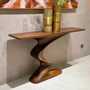 宋氏美学北美黑胡桃木玄关台靠墙异形创意新中式 入户玄关桌设计款