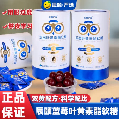 辰颐物语严选蓝莓叶黄素酯软糖果六重铁源富铁软糖果鸡内金软糖VC