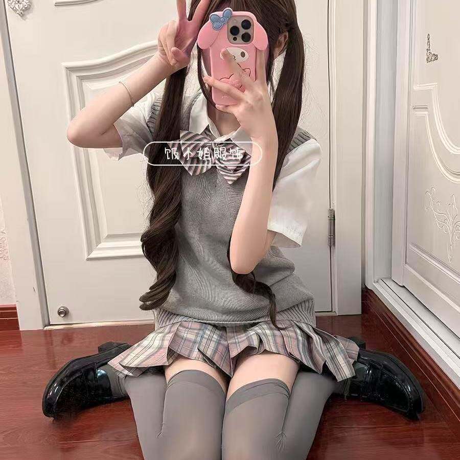 软妹jk制服针织衫原创学院风套时尚套装
