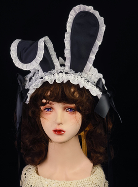 【新品】黑白兔耳发带doll感lolita百搭日常可爱非bnt