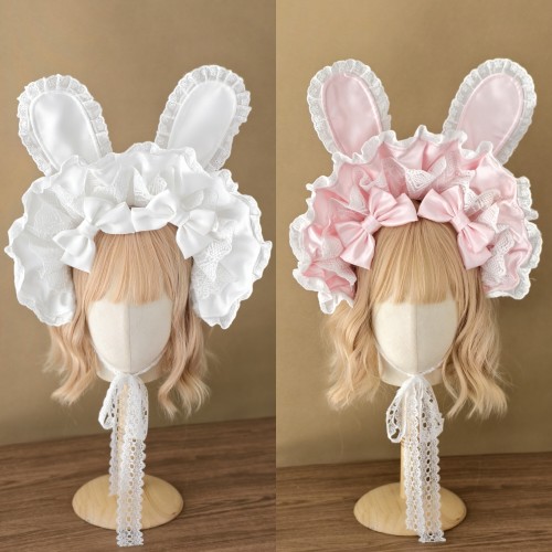 【多色现货】手作可爱波奈特Lolita兔耳朵 doll 蕾丝搭bbd日常bnt