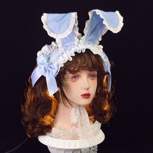 【新品现货】sax兔耳发带doll感浅蓝lolita百搭日常茶会可爱非bnt