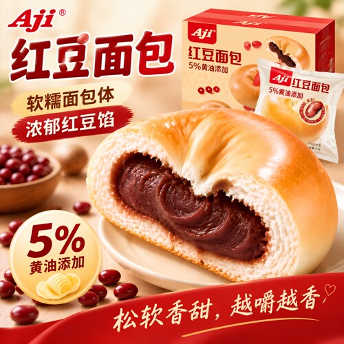 Aji红豆乳酸菌吐司面包整箱