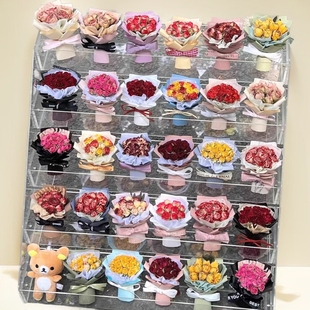 玫瑰干花花束天然风干真花迷你车载摆件情人节装饰见面生日伴手礼