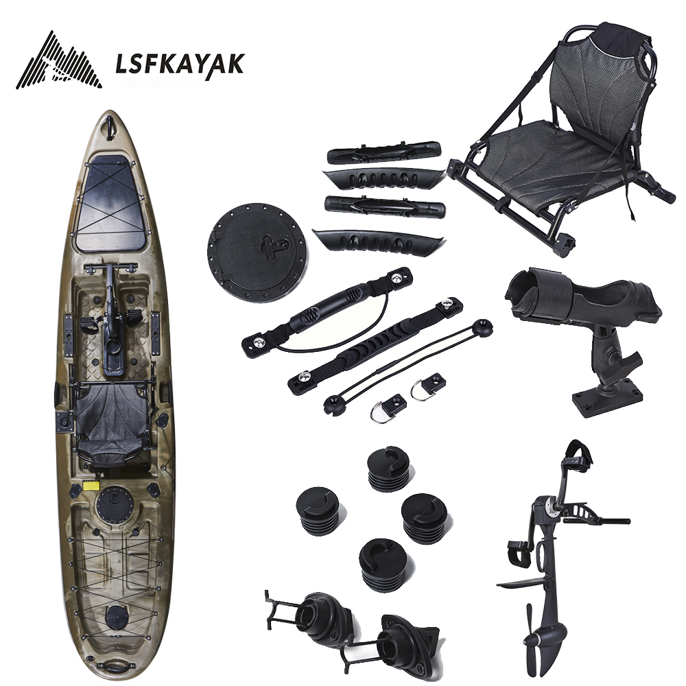 3.96米脚踏船材质:HDPE载重:200kg 3960x843x399 GW: 57NW: 47