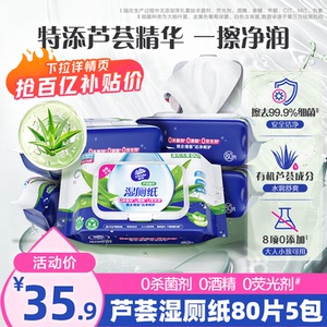 维达芦荟精华湿厕纸80片&times;5包