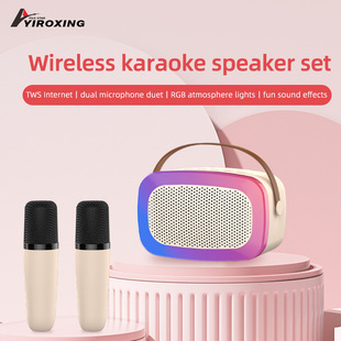 蓝牙音响户外音箱k歌卡拉ok机家用广场舞话筒带麦克风家庭ktv低音